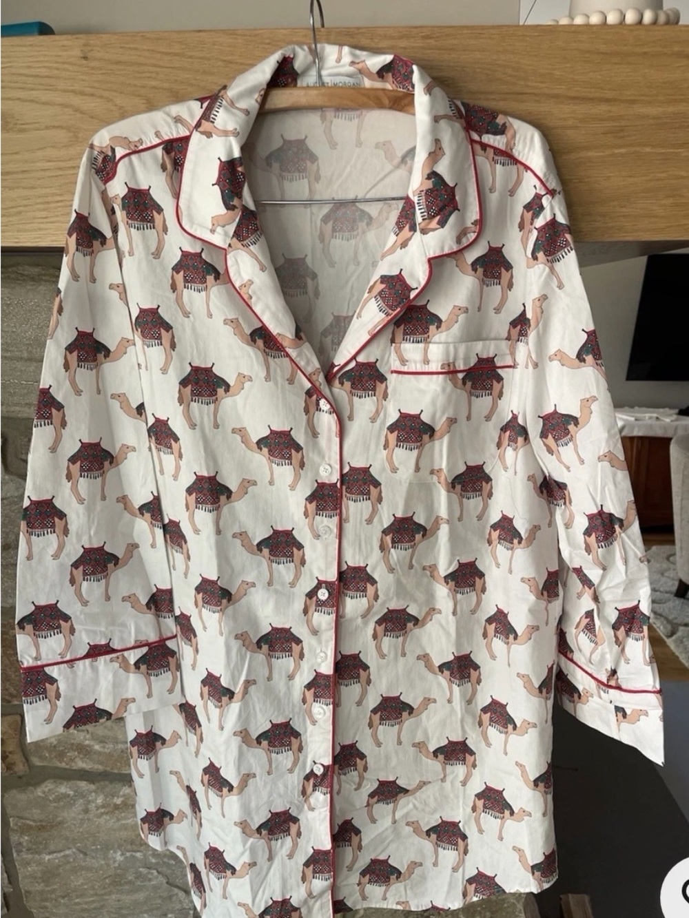 August morgan camel sleep shirt xs